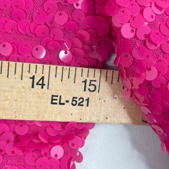 NWT BCBG Maxazria Pink Sequin Mini Dress XS Glam Barbie Bachelorette Sparkle Y2K - Picture 8 of 11